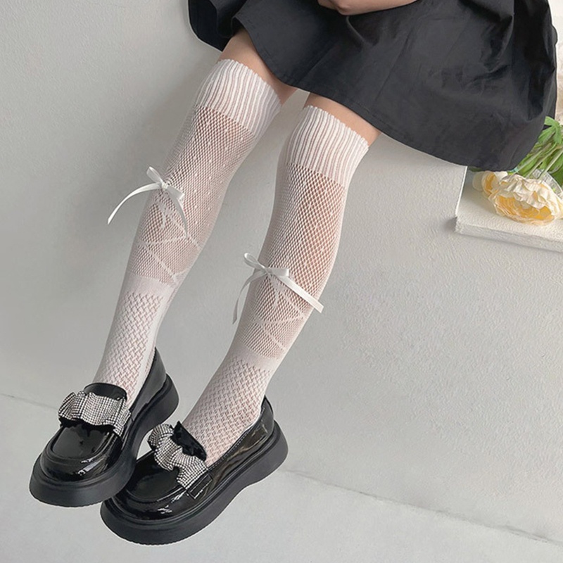 Vớ Dài Qua Gối Vải Nhung Phối Ren Phong Cách Lolita Cổ Điển Dành Cho Bé Gái 1-13 Tuổi