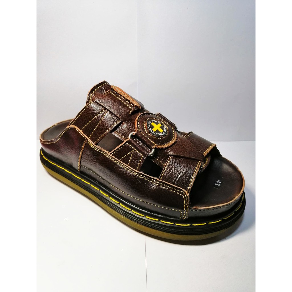 Dép Nam Quai Ngang Da Bò Cao Cấp Doctor Dr.Martens Hàng VNSX - Mã D8