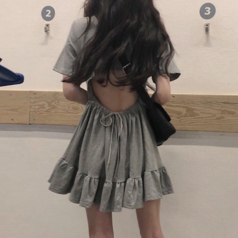 Đầm Ngắn Tay Hở Lưng Thiết Kế Phối Bèo Thời Trang Mùa Hè Cho Nữ | BigBuy360 - bigbuy360.vn