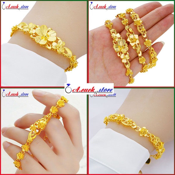Trang sức nữ lắc tay hợp kim mạ vàng non 18k thiết kế tinh xảo phù hợp với nhiều size tay