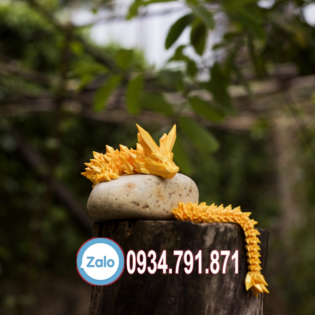 Mô Hình Rồng Crystal_rồng băng VÀNG GOLD cử động khớp linh động bằng công nghệ in 3D trang trí nhà cửa, phong thủy