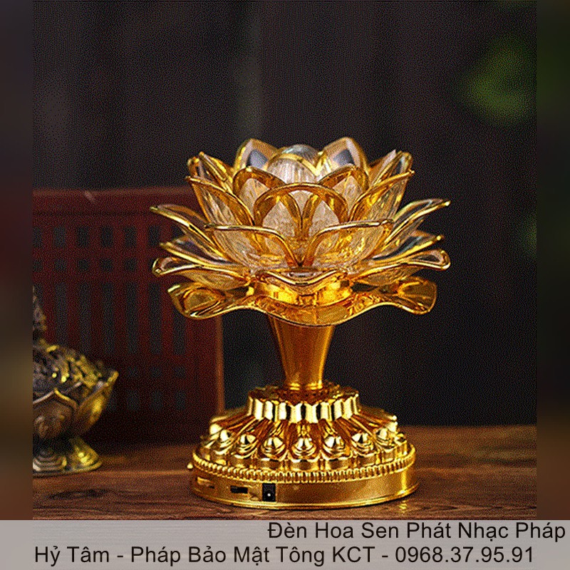 Đèn Hoa Sen Phát Nhạc Phật Giáo Cắm Điện Nguồn