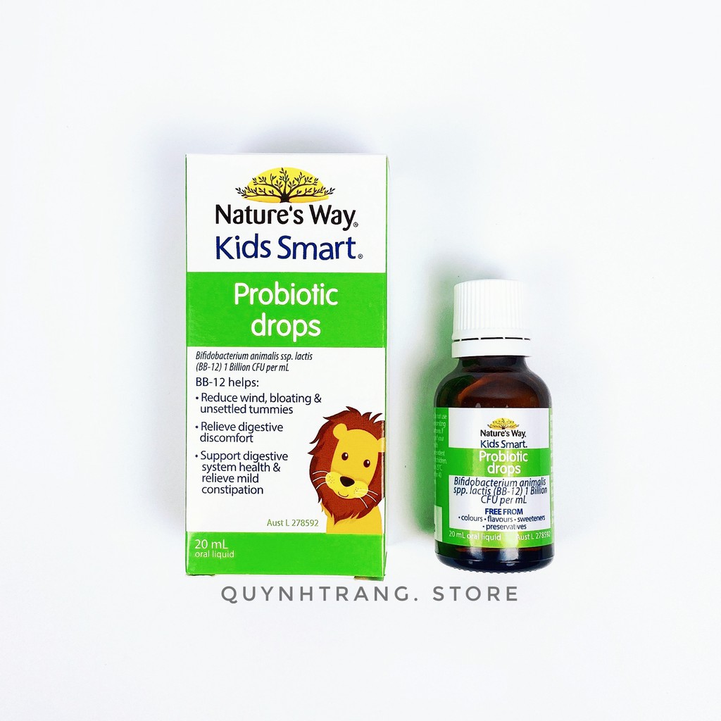 Men vi sinh cho dạng lỏng Úc cho bé Nature's way Kid Smart Probiotics Drops 20ml