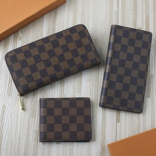 Ví ngắn Lv caro caro nâu FULL BOX