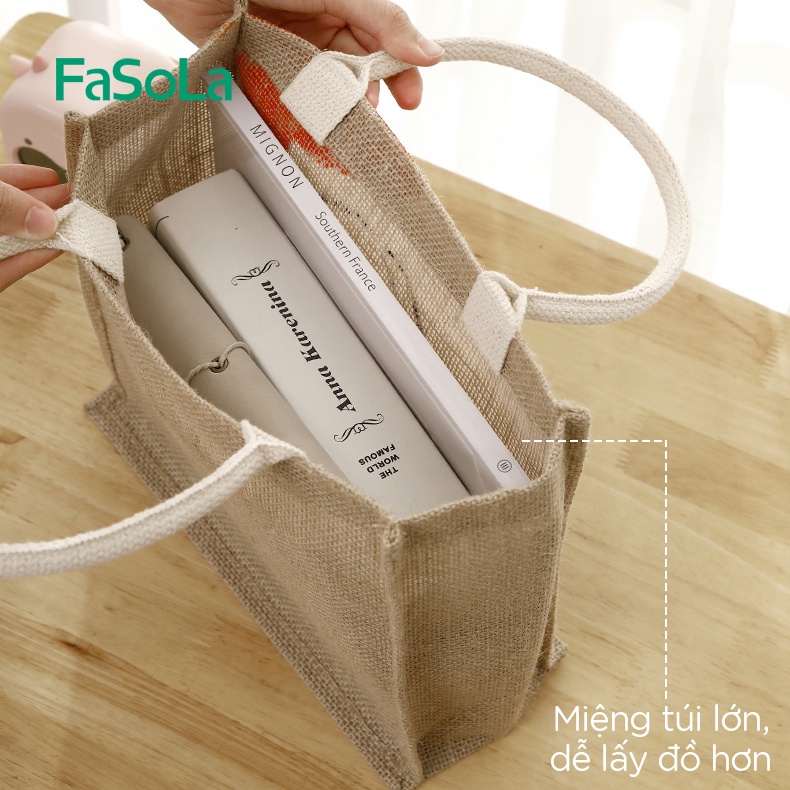 Túi xách thời trang chất liệu cotton và linen FASOLA FSLPS-365