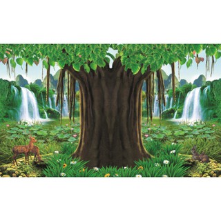 Tranh dán tường 3D Cây Bồ Đề Phủ Kim Sa Cao Cấp