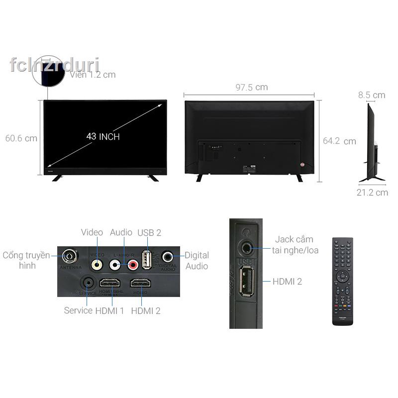 ☈♂❀TV LED TOSHIBA 43L3750 | BigBuy360 - bigbuy360.vn