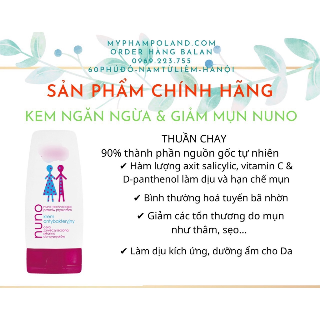 Kem Ngăn Ngừa và Giảm Mụn Nuno