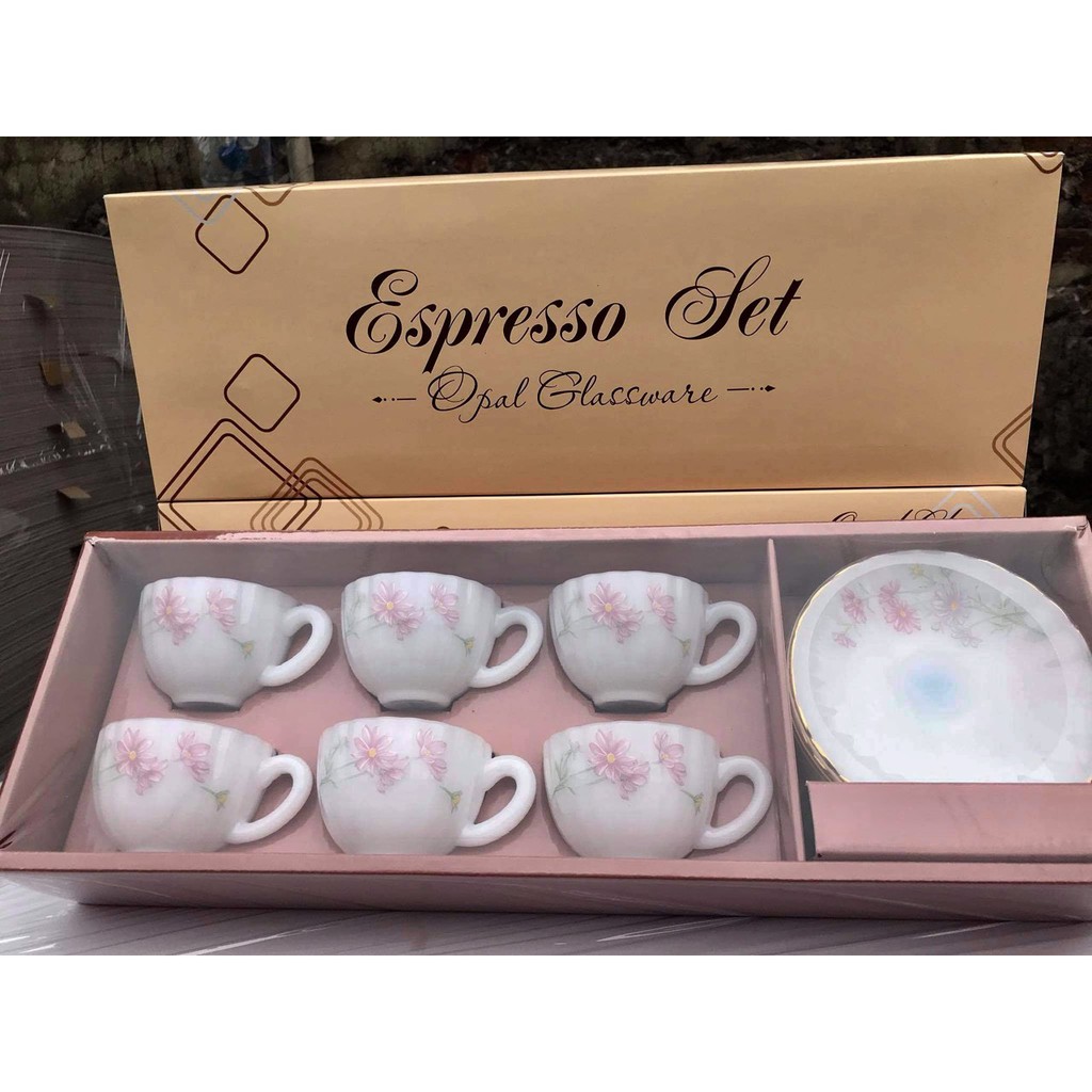 Bộ trà nhỏ thủy tinh ngọc sang trọng cao cấp USA Home Set , nhập khẩu Thái Lan, quà tặng ý nghĩa, lịch sự