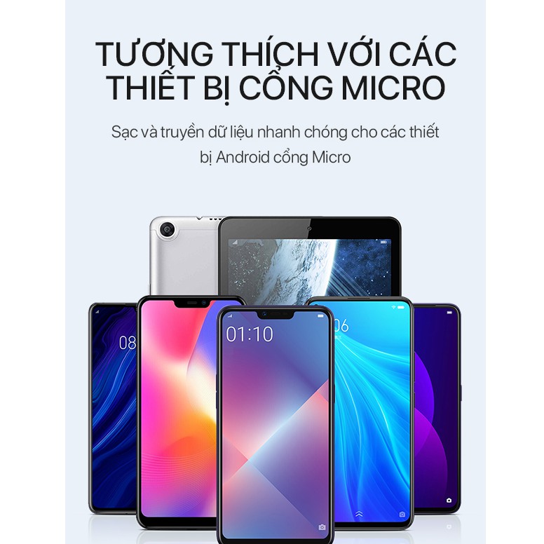 Cáp Sạc Lightning/Micro/Type-C ROBOT - Dài 100CM  RGL100/RGC100/RGM100 Tương Thích Với Các Dòng iOS/Android | BigBuy360 - bigbuy360.vn