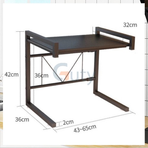 Kệ lò vi sóng 2 tầng khung thép chắc chắn chống gỉ để được lò nướng lên trên tầng 2 tiết kiệm diện tích nhà bạn