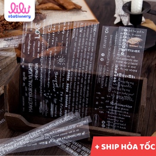 Sticker dán sổ vintage trong suốt gói 20 tấm chữ cái HD225-K59 DIY sổ tay bullet journal scapbook album gói quà