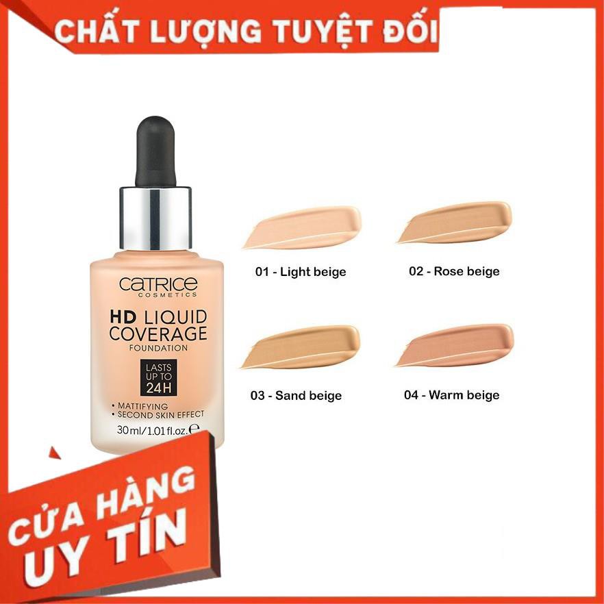 Kem nền CATRICE HD LIQUID COVERAGE FOUNDATION tone 010 và 020