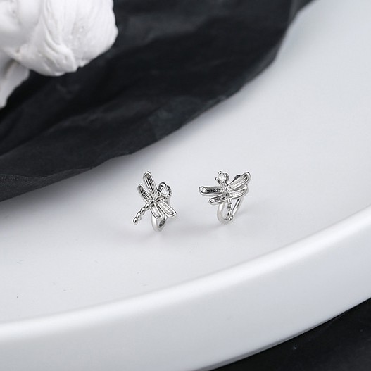 Bông tai bạc kẹp vành hình bướm cao cấp - Mely VV30