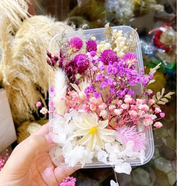 Hoa Khô Mix Nhiều Loại Trang Trí Serin, Nến Thơm