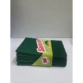 Combo 5 miếng cước xanh SAMRAN, cọ rửa xoong nồi, cọ sàn, 11x8cm, hàng chính hãng