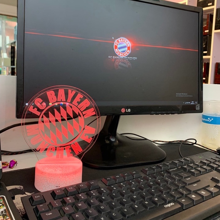 Đèn Ngủ Led 3D Logo CLB Bóng đá Bayern Munchen | 16 Màu + Remote | Đèn Led 3D Bayern Munchen trang trí phòng ngủ, để bàn