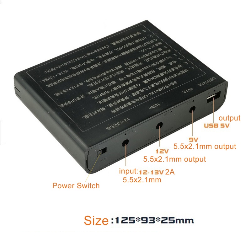 Hộp sạc dự phòng 12V 9V 5V 18650 cho camera