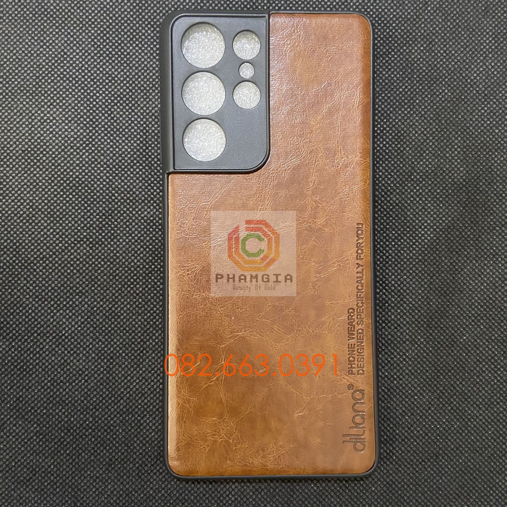 Ốp da Samsung Galaxy S21 Ultra dẻo có viền bảo vệ cam