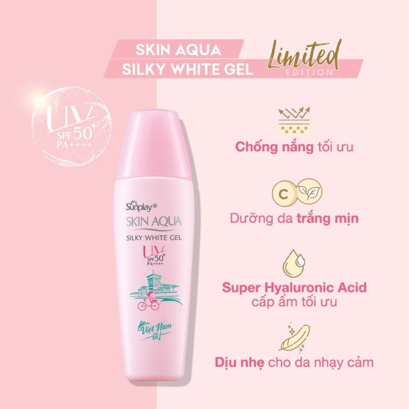 Gel Chống Nắng Dưỡng Da Trắng Mượt SUNPLAY Skin Aqua Silky White Gel Spf50+ 30g/70G