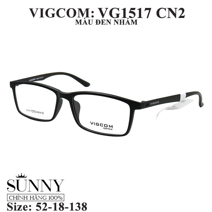 Gọng kính nam nữ thời trang Vigcom VG1517 nhiều màu chính hãng, thiết kế dễ đeo bảo vệ mắt