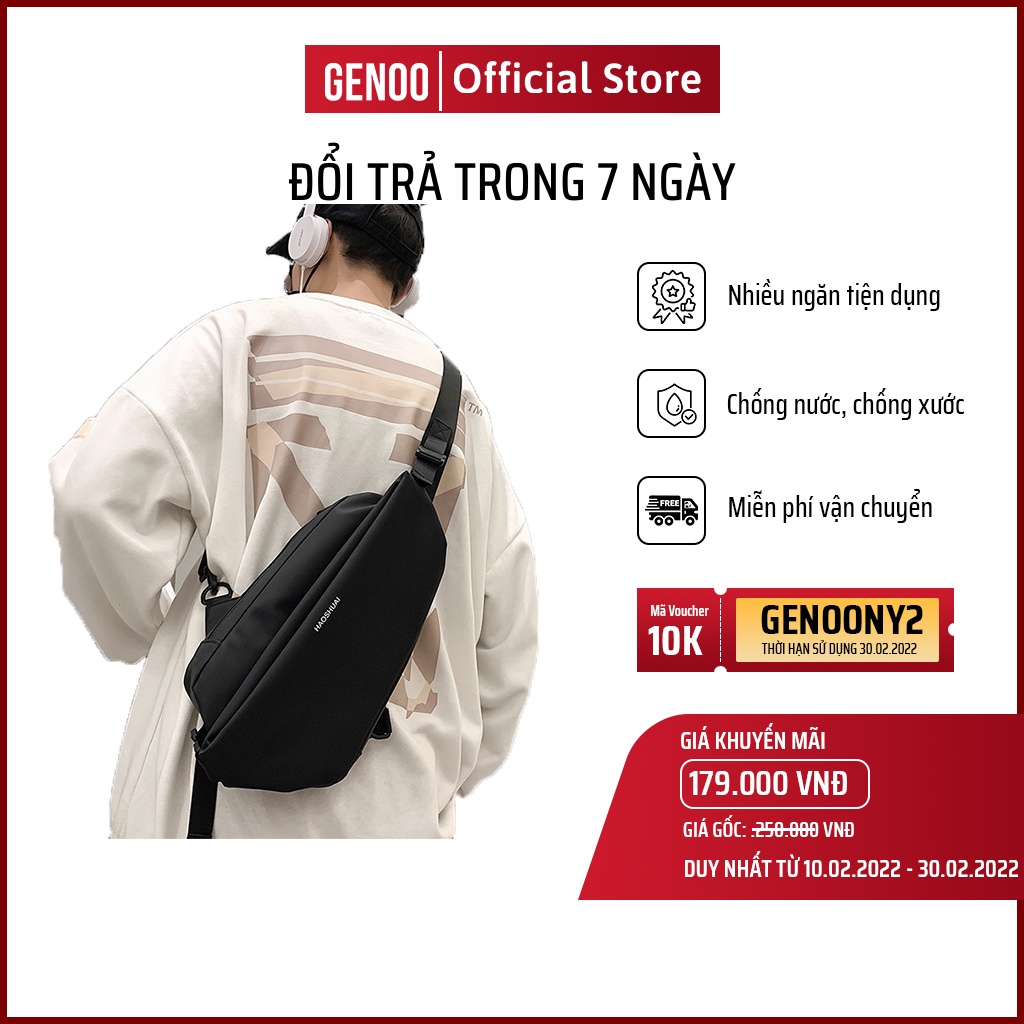 Túi Đeo Chéo Nam Nữ Chính Hãng HAOSHU Basic Chống Nước Chất Liệu Vải Oxford Cao Cấp GN0013 - GENOO OFFICIAL