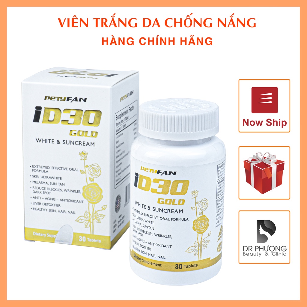 [CHÍNH HÃNG] VIÊN UỐNG TRẮNG DA CHỐNG NẮNG ID30 PETYFAN