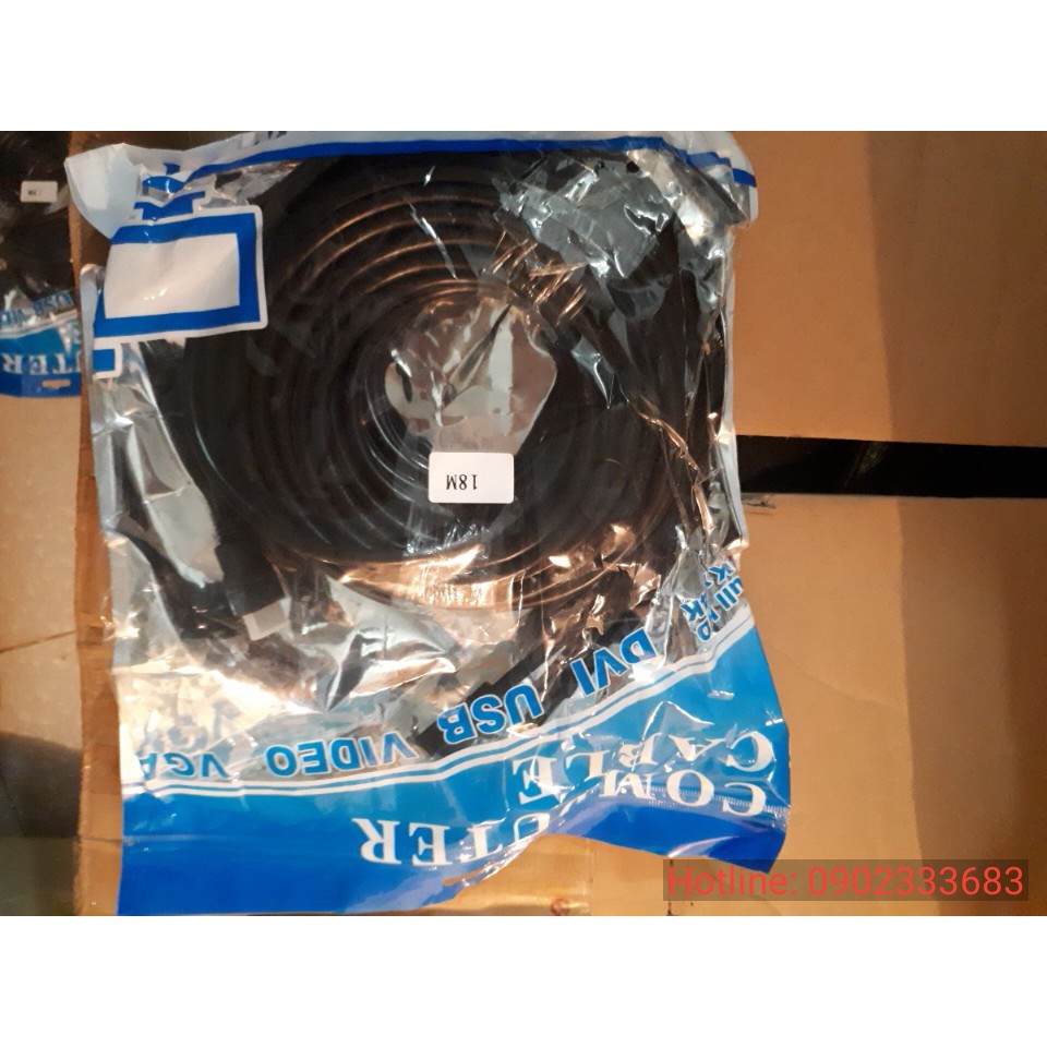 Cáp hdmi 18m full hd | dây hdmi 18m tròn đen