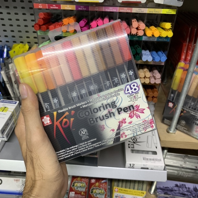 [DA ĐEN] [RẺ NHẤT] Bút Cọ Gốc Nước SAKURA Koi Brush Pens 12/24/48 màu