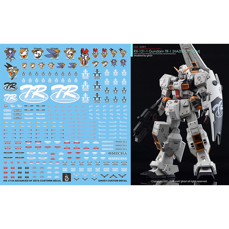 Decal nước dán mô hình Gundam Hazel Titans AOZ RX124 TR1 TR6 Titan TR-6 - Water sticker