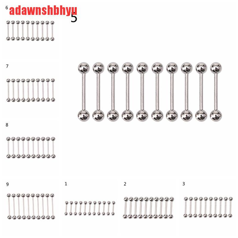 Set 10 Khuyên Rốn / Lưỡi / Rốn Bằng Thép Không Gỉ