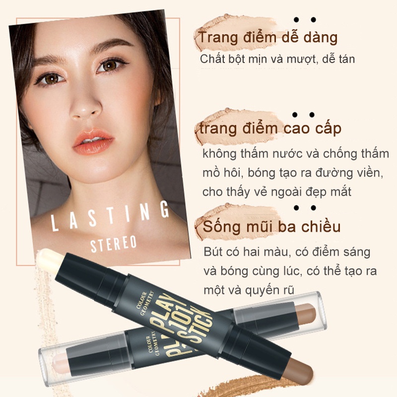 Bút Tạo Khối Và Che Khuyết Điểm 2 Đầu Lameila Contour & Hi-light Stick