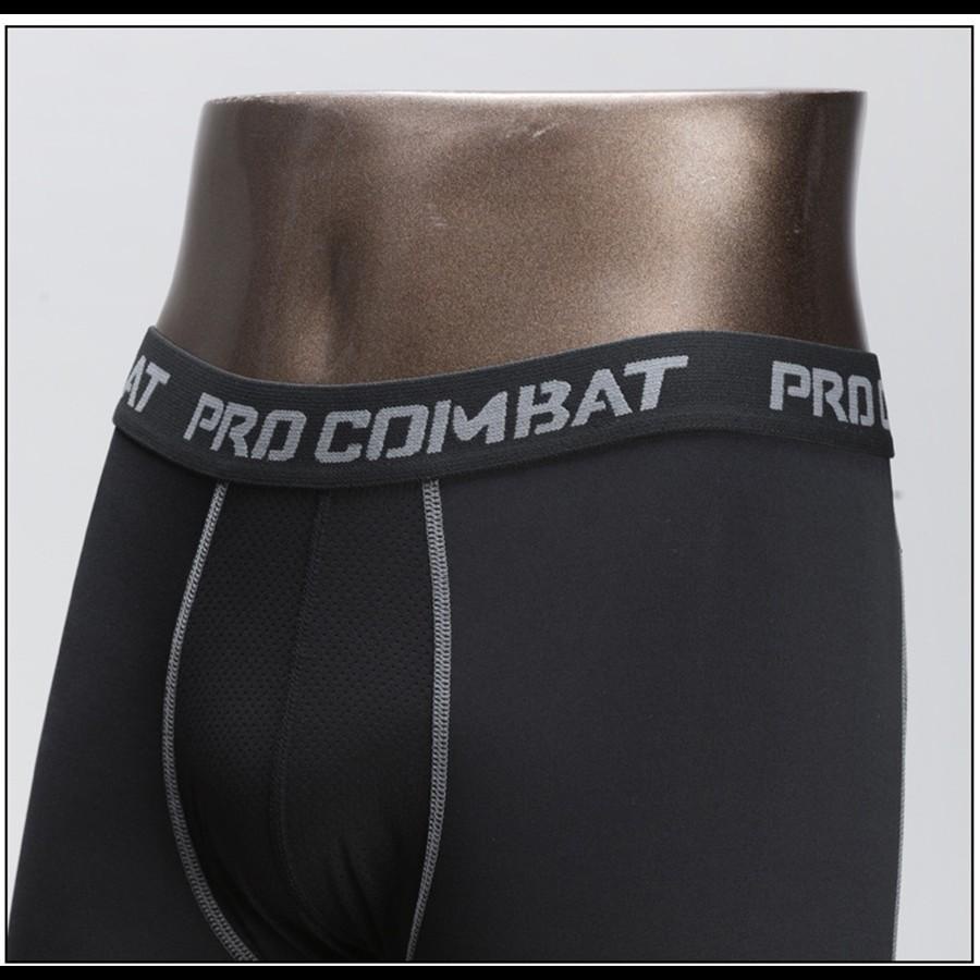 Quần giữ nhiệt nam quần Pro Combat hàng chuẩn, bó cơ bóng đá bóng rổ bóng chuyền tập gym chạy bộ co giãn tốt