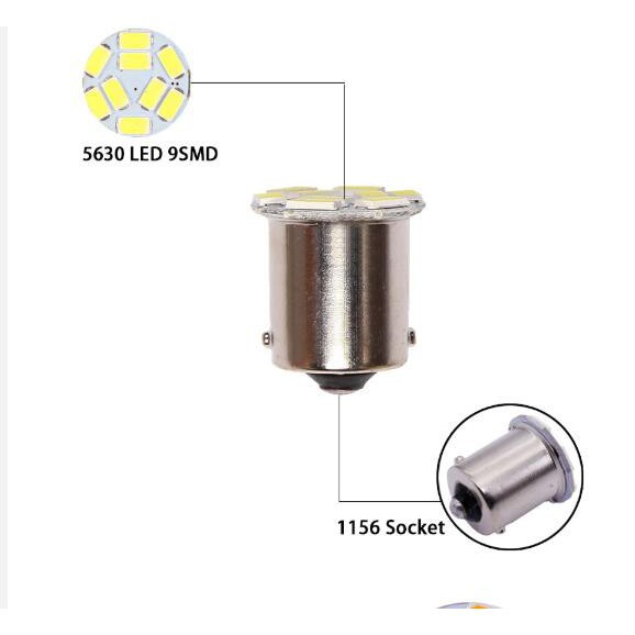 Bộ 10 bóng đèn led Kevanly 1156 BA15S 1157 BAY15D BAU15S py21w P21W 12V/ 24V trắng cho đèn lùi và đèn xi nhan xe ô tô