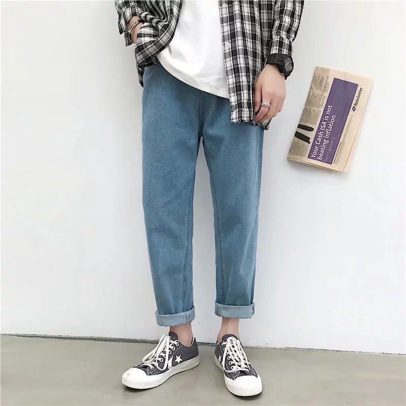 Quần jean lưng cao co giãn thời trang Hàn Quốc dành cho nam