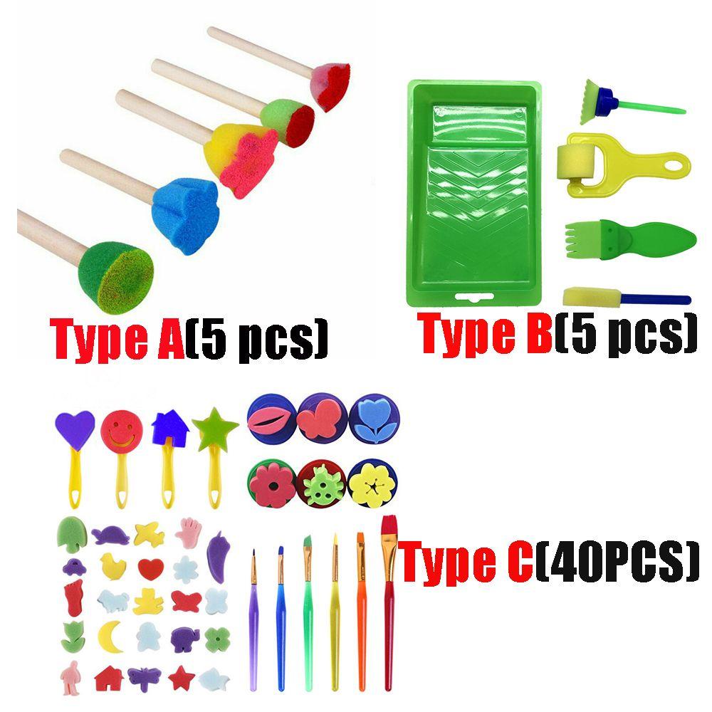 BEBETTERM Cọ Vẽ Bằng Xốp DIY Thời Trang Dành Cho Trẻ Em
