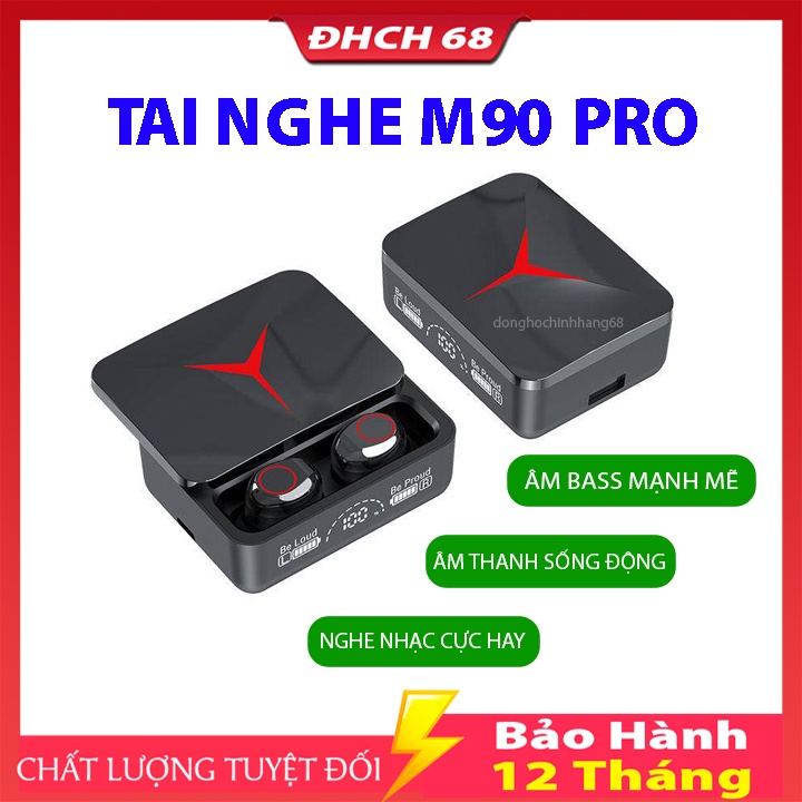Tai Nghe Không Dây M90 Pro Bluetooth 5.3 Pin Cực Trâu Nghe Nhạc Cực Hay Âm Bass Cực Chất  Bảo Hành 12 Tháng