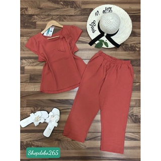 Đồ bộ nữ,đồ ngủ mặc nhà lửng 9 tấc vải đũi siêu cưng.