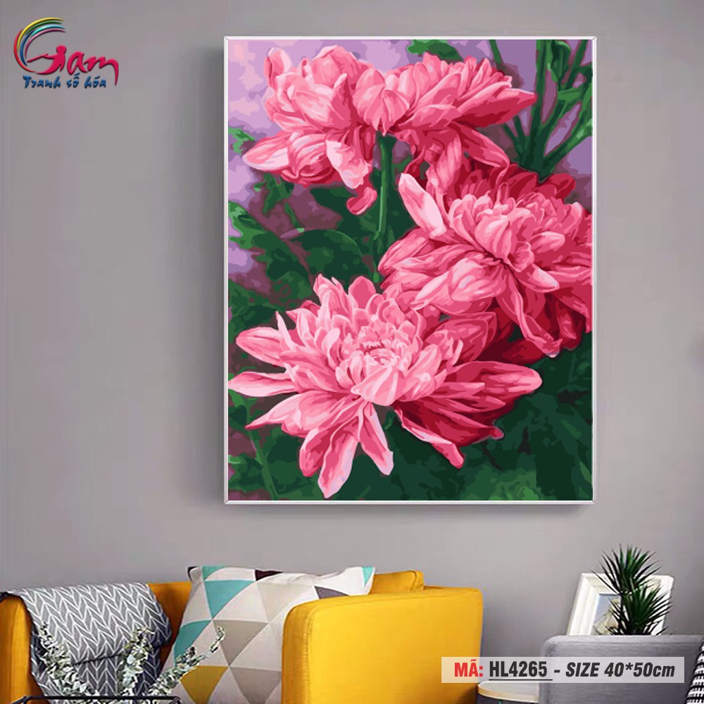 Tranh số hóa tự tô màu Hoa đồng tiền GAM HL4265