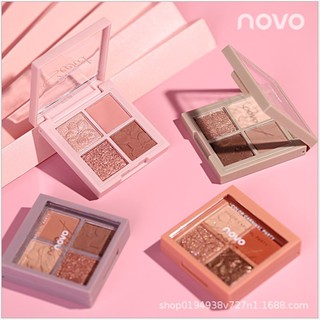 Phấn mắt hoa anh đào Novo, bảng phấn mắt 4 ô, bảng mắt nội địa trung C17 - Sammi Beauty