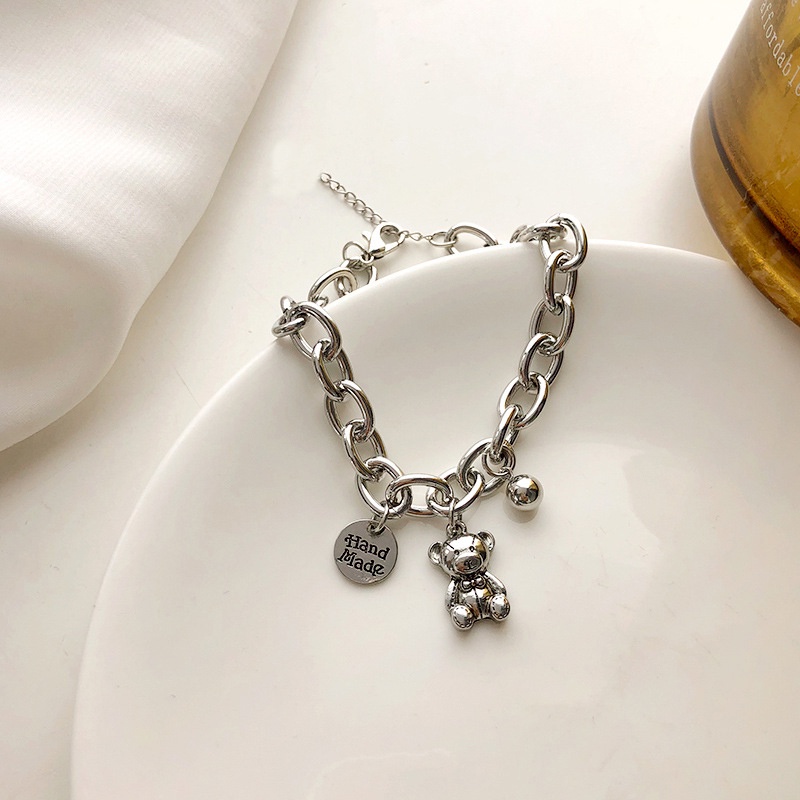 Vòng Tay Kim Loại Hình Mặt Gấu Dễ Thương Thời Trang Cho Nữ 2022 JP6