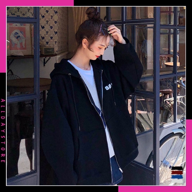 Áo khoác nỉ unisex form rộng,áo hoodie SEE
