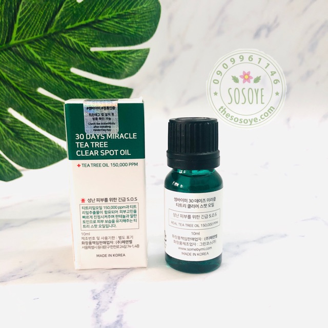 Tinh Dầu Tràm Trà Làm Giảm Và Ngăn Ngừa Mụn Some By Mi 30 Days Miracle Tea Tree Clear Spot Oil 10ml | BigBuy360 - bigbuy360.vn