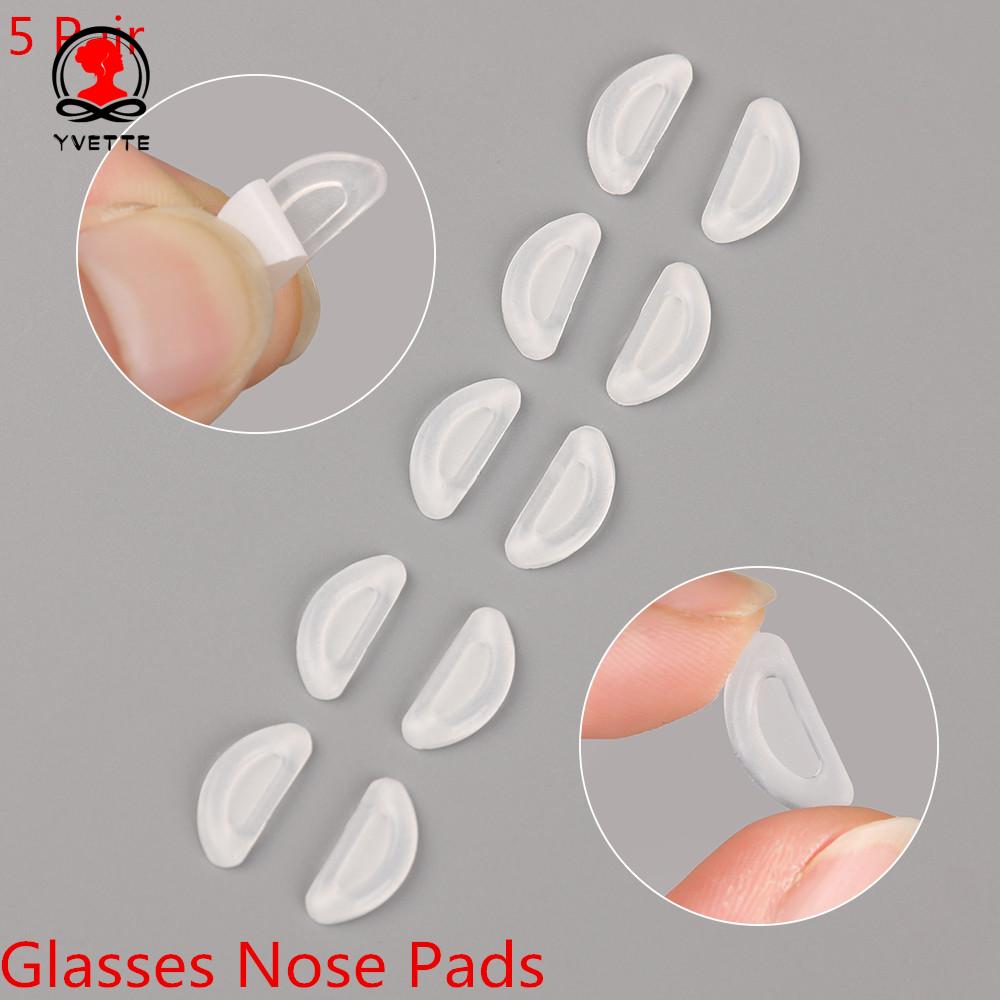YVETTE /5 Pair Comfortable Glasses Nose Pads  Practical Spectacles Eyeglass Eyeglasses Accessories Non-slip Thin  Fashion White Nose Pads Silicone