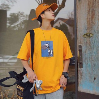 Tuyệt Áo thun áo phông tay lỡ unisex hs-104 zebra free size <65kg loại 1
