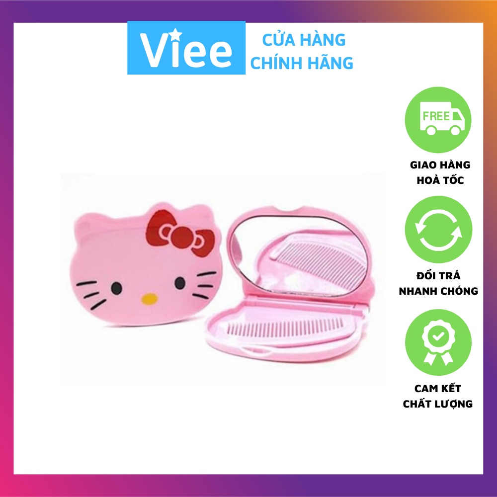 Gương bỏ túi mini kèm lược Hello Kitty (giao màu ngẫu nhiên)