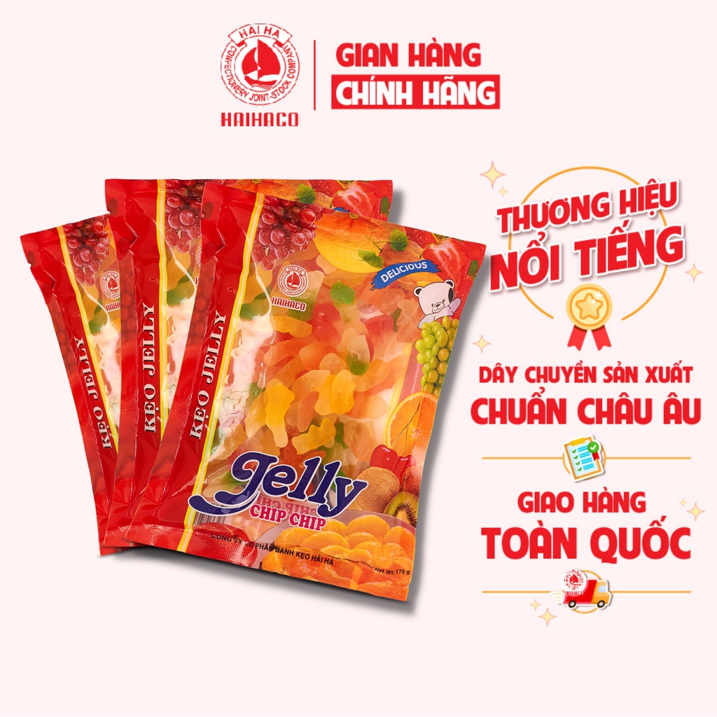 Combo 3 Kẹo Dẻo Jelly HẢI HÀ Hương Trái Cây Tổng Hợp - Túi 175g