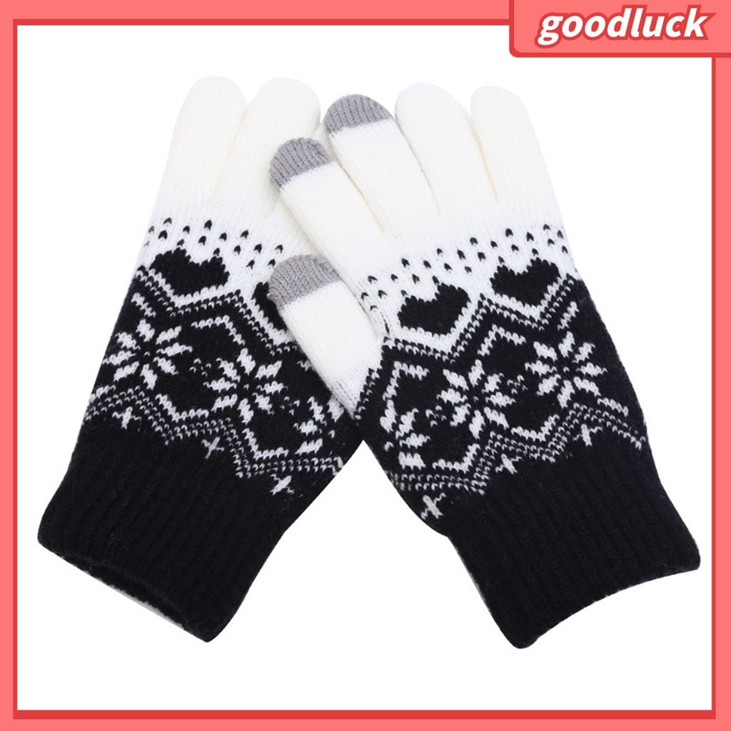 1 Đôi Găng Tay Dệt Kim Dày Dặn Chống Gió Thời Trang Thu Đông Cho Nữ