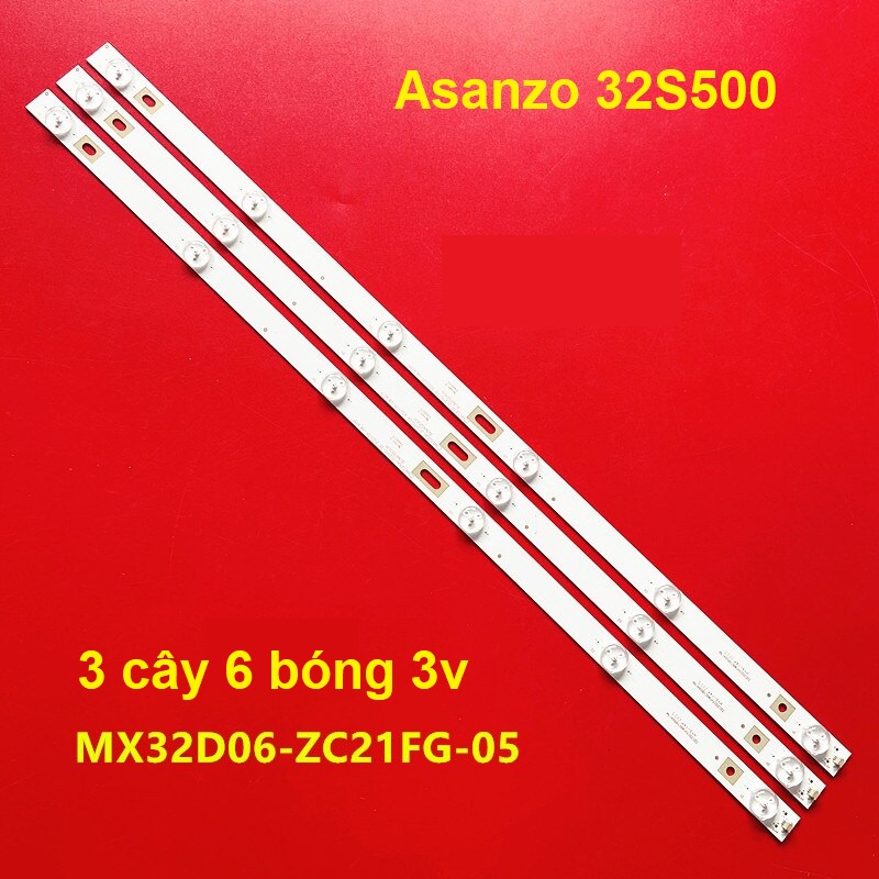 Asanzo 32S500 - Bộ 3 cây 6 bóng 3v cho Asanzo 32S500 32T500 và các dòng tương tự  #XY746