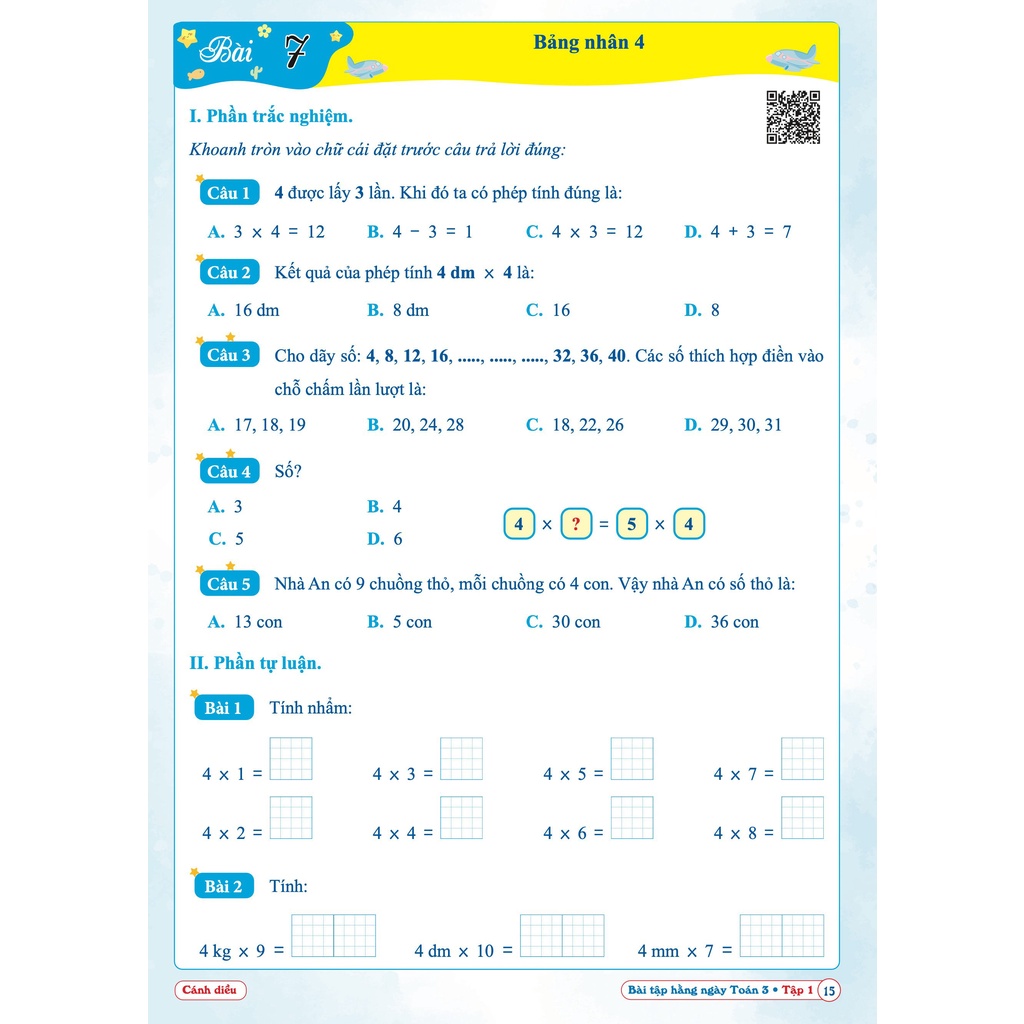 Sách - Bài Tập Hằng Ngày Toán 3 - Tập 1 - Cánh Diều